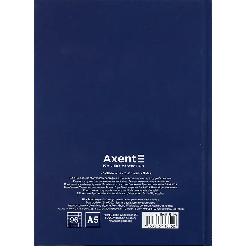 Книга записна Axent UA Єдина A5 в клітинку 96 аркушів (8455-4-A) - фото 5
