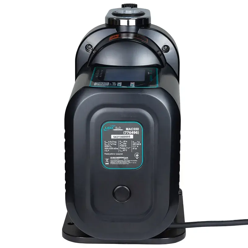 Станція 0.55кВт Hmax 40м Qmax 80л/хв з частотним регулюванням 3.0 LEO MAC550 (776496) - фото 4