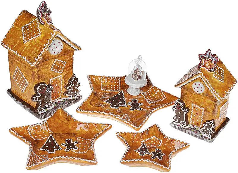 Набір BonaDi 2 блюди Прянична Казка кераміка новорічні тарілки 24х24х3 см kuh0007113 - фото 3