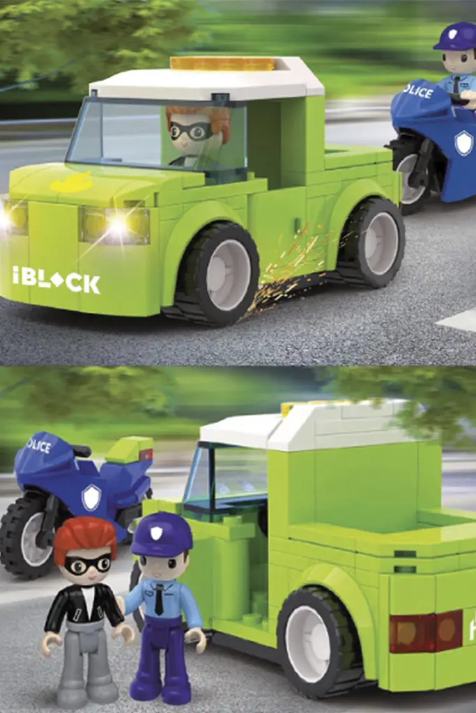 Конструктор Kids hits IBLOCK JUNIOR Police Motorbike in Pursuit IBLOCK KH41/003/4 ЦБ-00265701 - фото 4