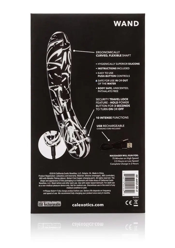 Вибратор CalExotics Hype Wand 12 см (мульти) - фото 8