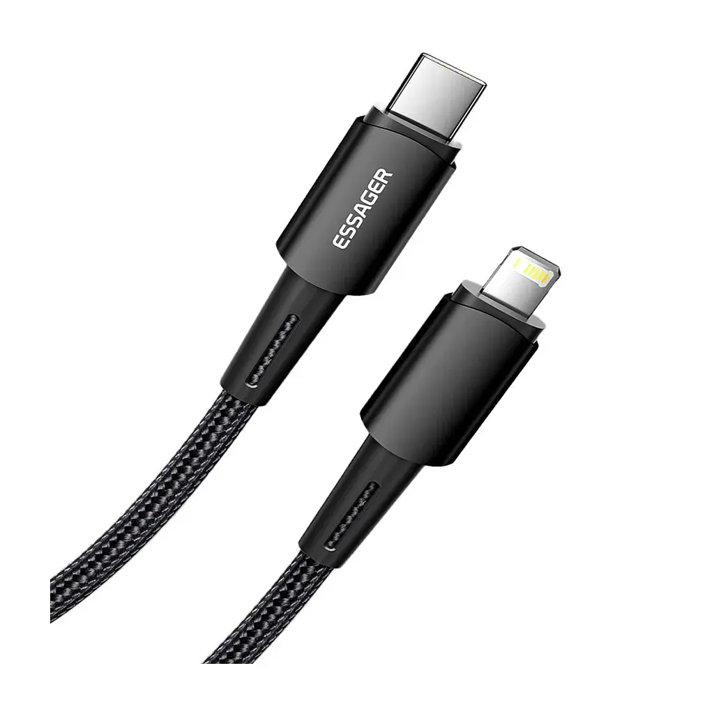 Дата кабель USB-C to Lightning 0.5m 20W black Essager (EXCTL-CGB01) - фото 2