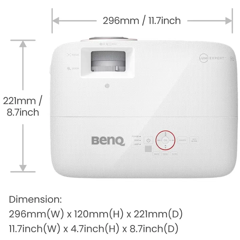 Проєктор BENQ TH671ST, короткофокусний, DLP,1080P,ANSI 3000Lm,10000:1, 2хHDMI, USB,16:9, білий - фото 7