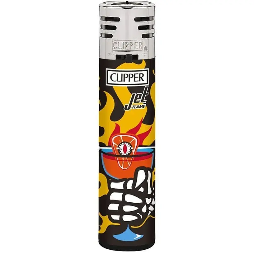 Зажигалка Clipper Jet Flame Skull Drinks - фото 2