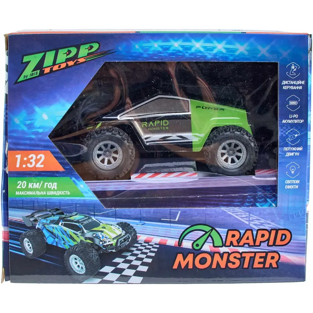Машинка ZIPP Toys Rapid Monster Green - фото 6