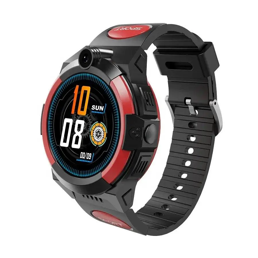 Смарт-часы детские LEMFO LT32 GPS 4G с камерой WI-FI GPS SIM-карта силиконовый ремешок Black Red (17453) - фото 2