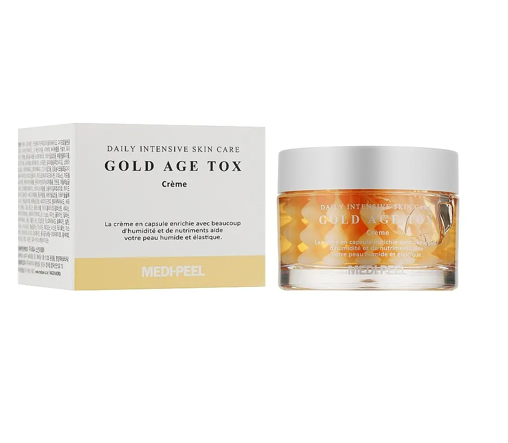 Омолоджуючий капсульний крем з екстрактом золотого шовкопряда Gold Age Tox Cream Medi-Peel 50 мл - фото 2