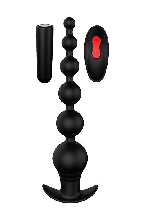 Анальна пробка Dreamtoys Graduating Beads 20.7 см чорний - фото 2