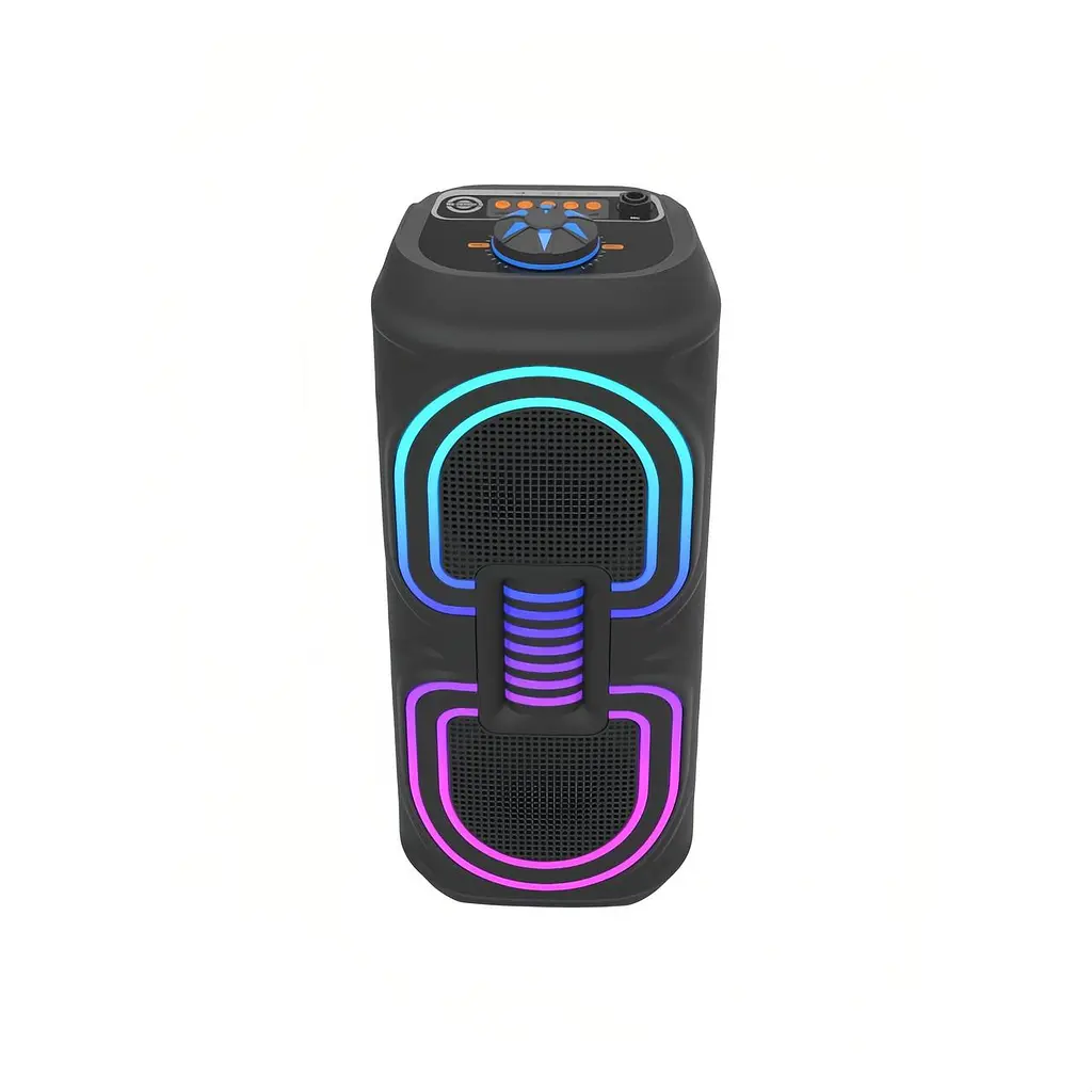 Портативна бездротова Bluetooth колонка акумуляторна 2x10 Вт FM-радіо міні валіза з RGB LED підсвічуванням 20W 39x16x16см UKC MS-3640BT - фото 7