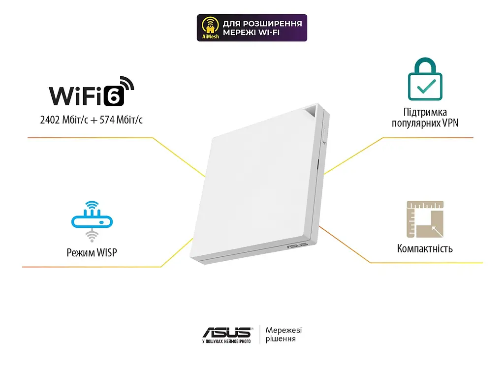 Маршрутизатор RT-AX57 GO AX3000, 4xGE LAN, 1xGE WAN, MESH EU-UK Asus teh0017230 - фото 3