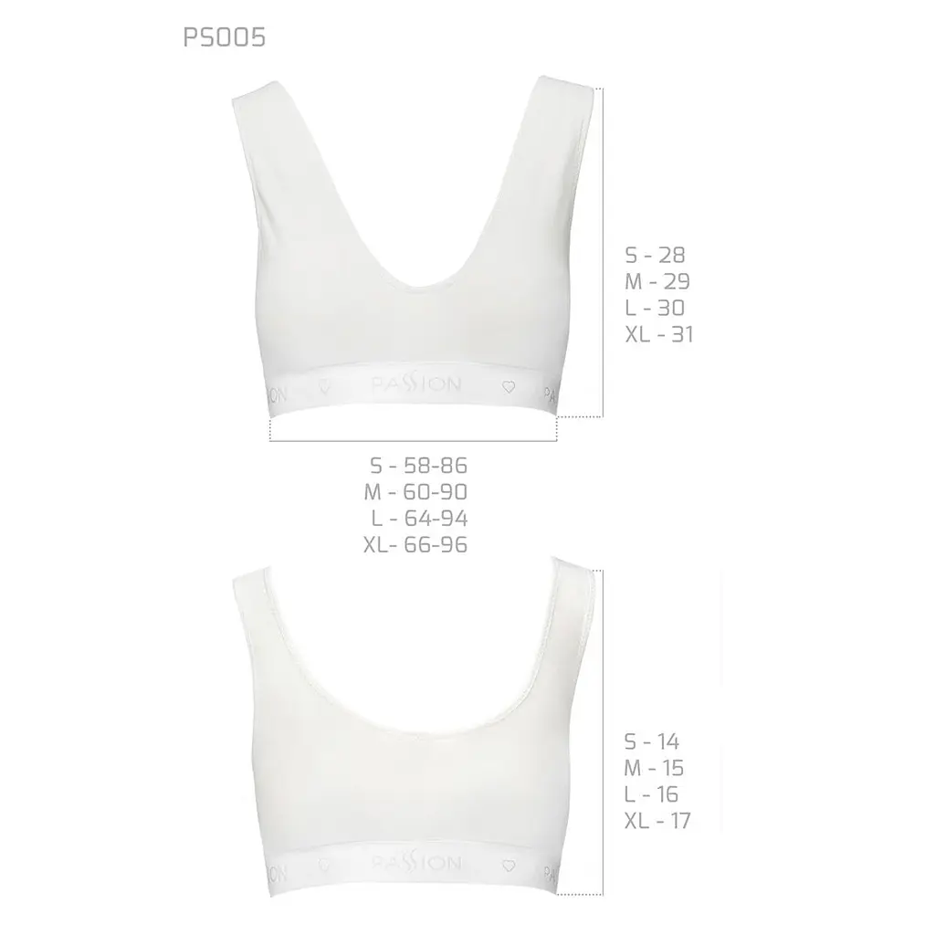 Спортивний топ з еластичної бавовни Passion PS005 TOP S, white - фото 6