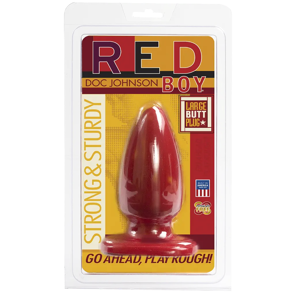 Анальна пробка Doc Johnson Red Boy - Large 5 Inch, 13.5х5.5 см, червоний - фото 2