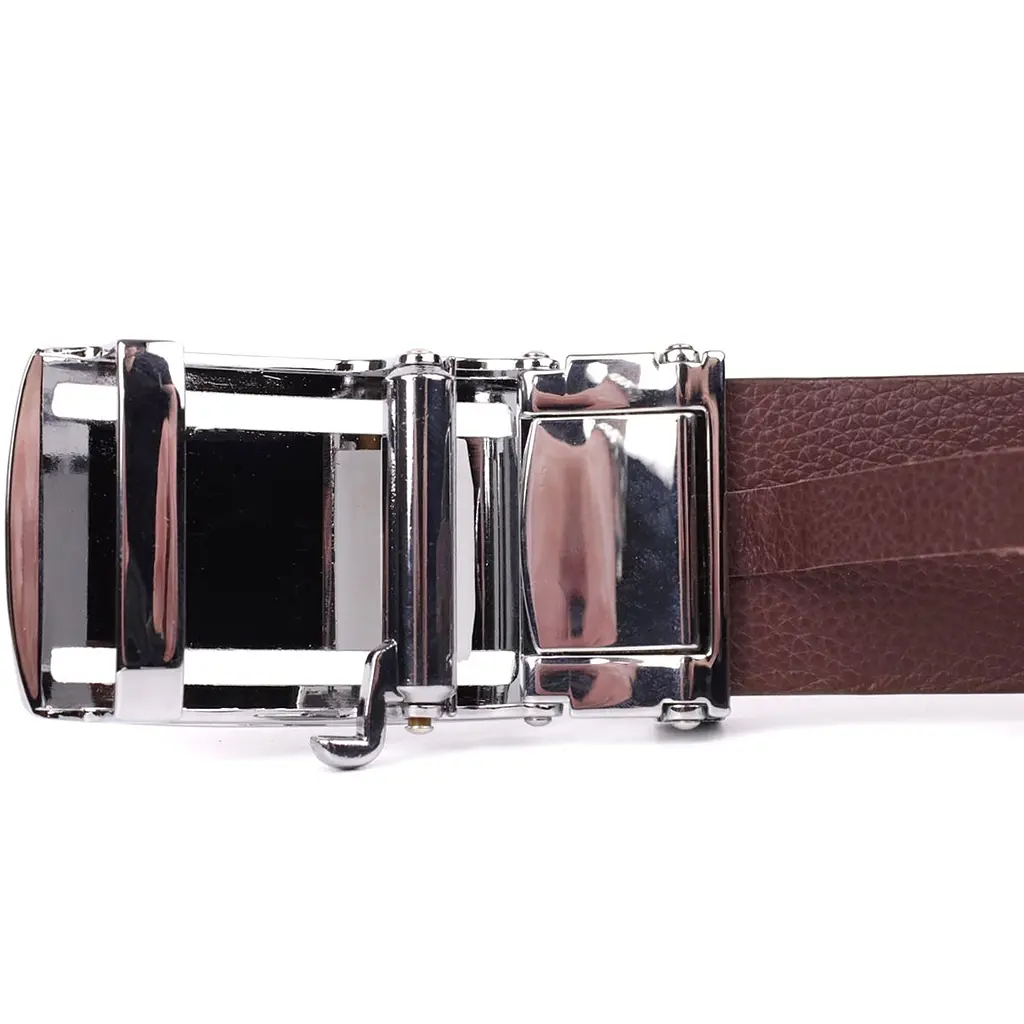 Ремінь-автомат з натуральної шкіри крокодила коричневий CROCODILE LEATHER 18240 120 см - фото 8