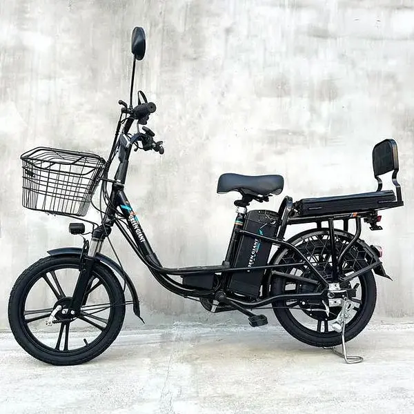 Электровелосипед Green Giant U18" 600W 48V 16Ah + складной багажник сиденье черный - фото 2