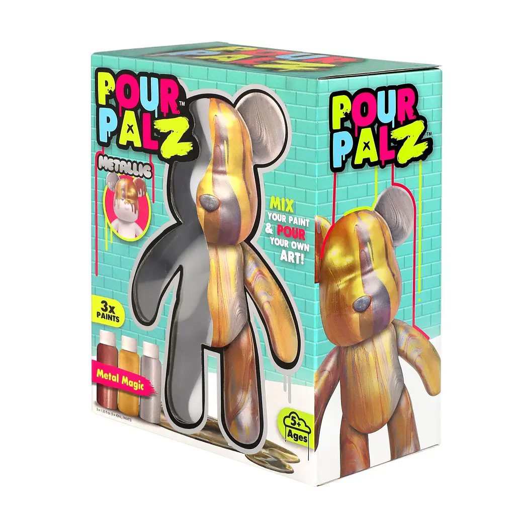 Pour Palz Набір для творчості Флюїд Арт - Ведмедик "Магія металіку" S3 Metallic ToyMonster Art.GS-G25021 - фото 5