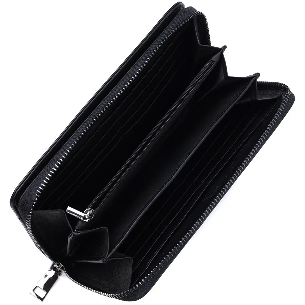 Чоловічий клатч із блоком для карт з натуральної шкіри ST Leather 22694 чорний - фото 8