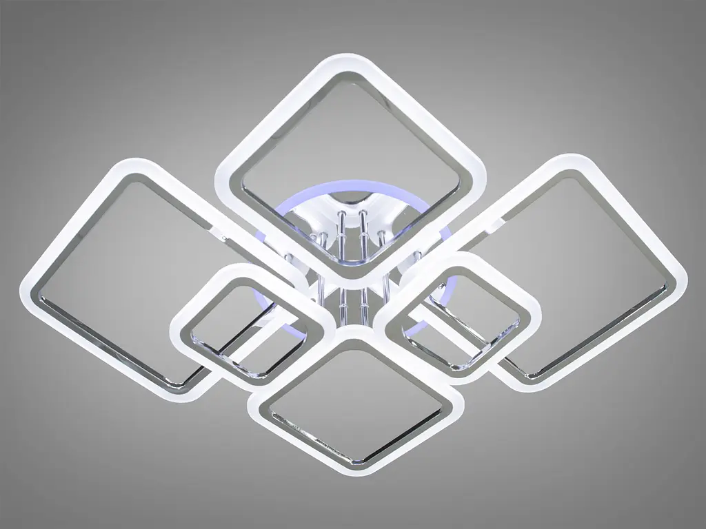 Люстра стельова LED Diasha A8160/6HR, 150W, 3200K-6500K, хром, сучасний стиль з пультом, диммером, акрилова - фото 2
