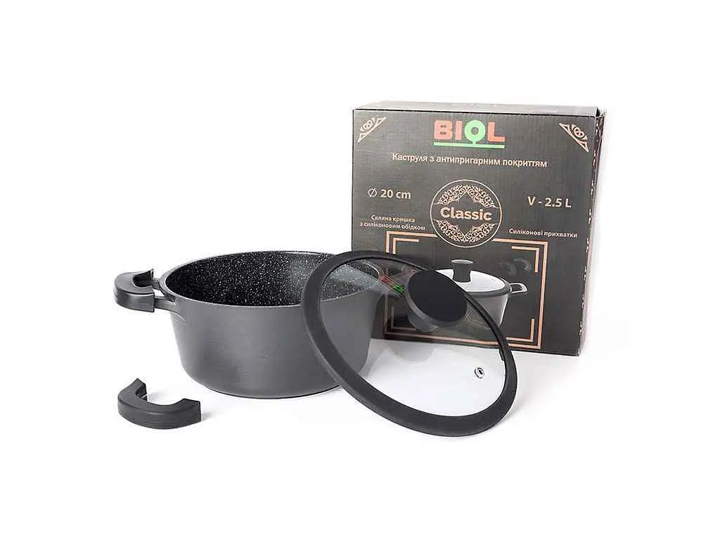 Каструля BIOL зі скляною кришкою 2,5л 20см з а/п п - фото 6