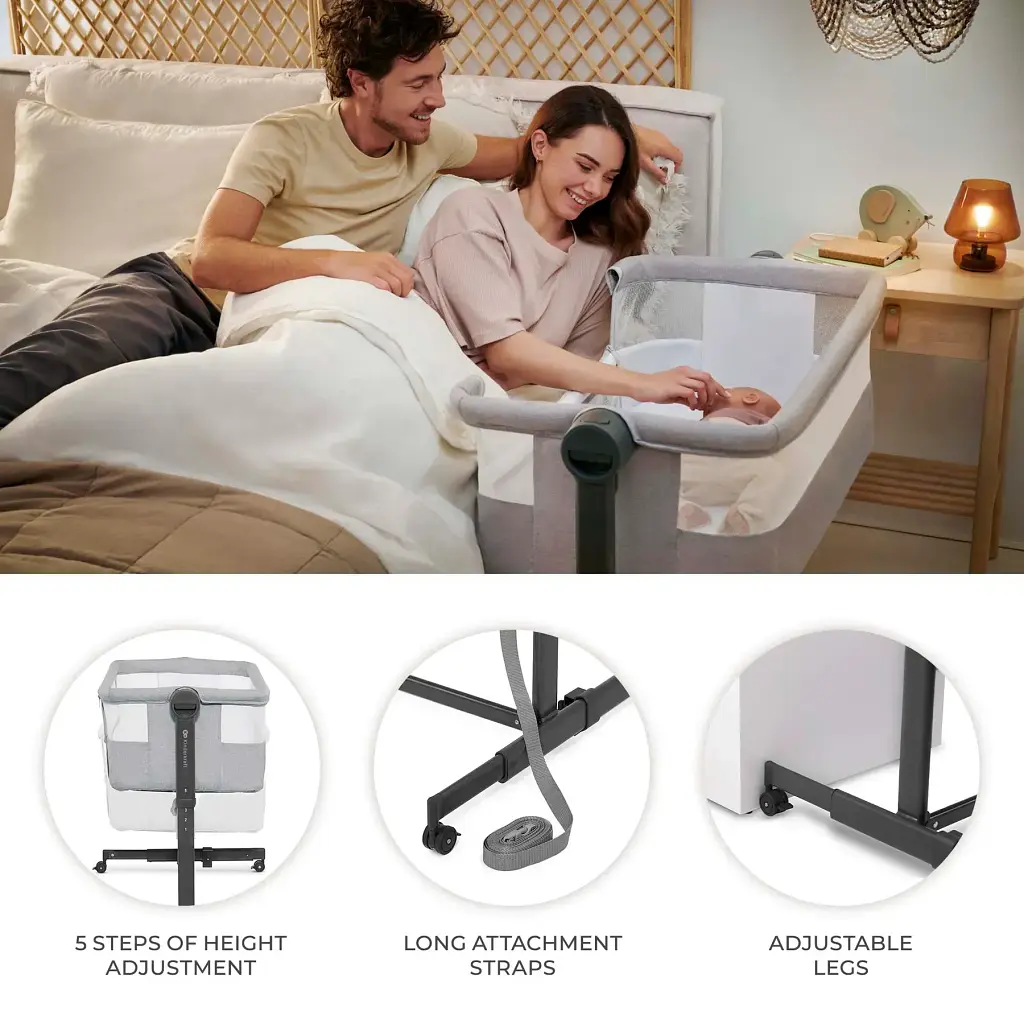 Приставне ліжко-люлька Kinderkraft Nestee Up 2 Light Grey (KLNEE002LGR0000) - фото 8