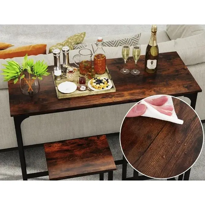 Барный стол и 2 барных стула Costway Hoobro в стиле Loft - фото 7