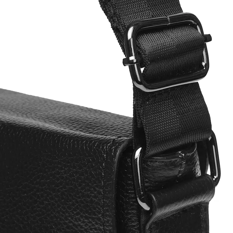 Чоловіча сумка Borsa Leather K17859 27x24x5 см Чорний (16183) - фото 6