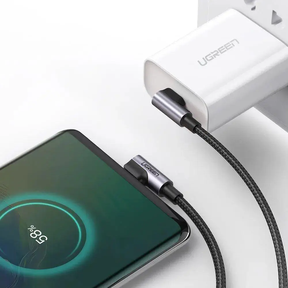 Кабель USB 2.0 Ugreen Type-C M-M 2 м 90° 20V/5A 100W Сірий US335 - фото 3