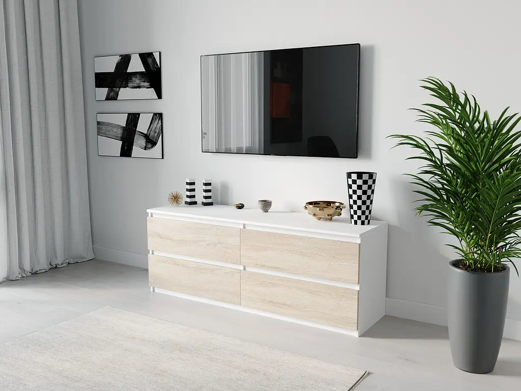 ТБ тумба Moreli ST-223 Ш1400/В530/Г400 Білий-Дуб сонома - фото 3