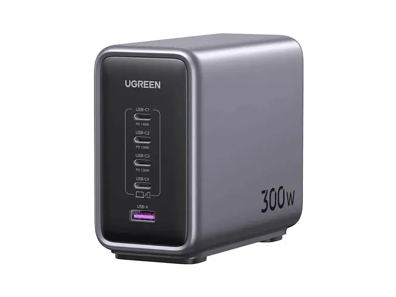 Мережевий зарядний пристрій UGREEN CD333 Nexode 300 W GaN Wall Charger Gray (90903B)
