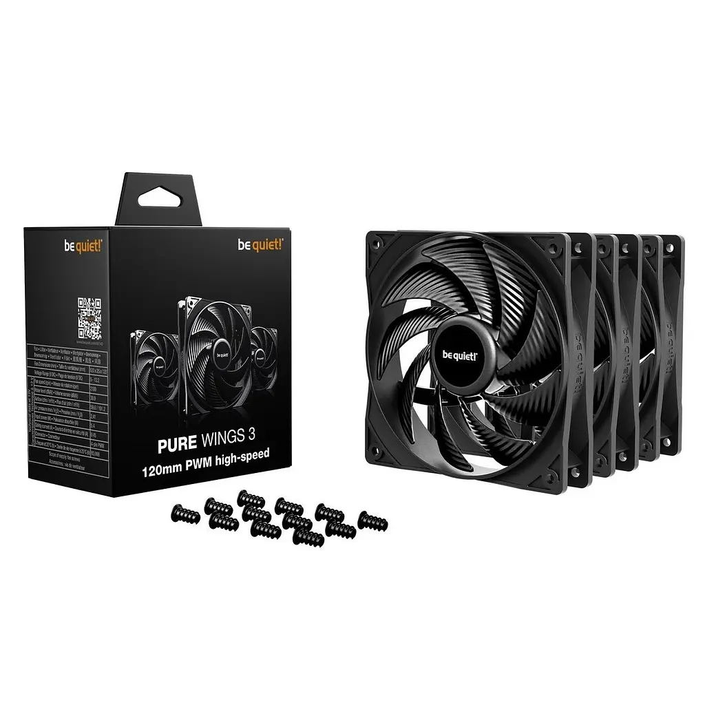 Вентилятор be quiet! Pure Wings 3 120mm PWM High-Speed 3-Pack Чорний (BL140) - фото 3