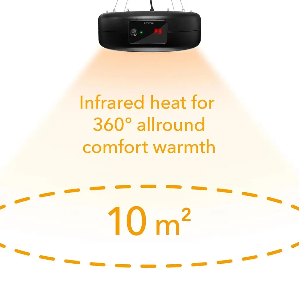 Обогреватель инфракрасный подвесной Trotec IR 1550 SC 1500W + LED Black (1410003812) - фото 8