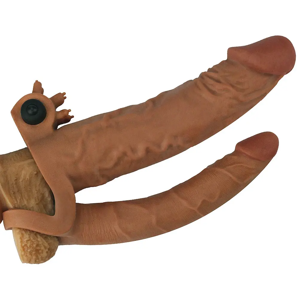 Насадка на пеніс Lovetoy Pleasure X-Tender Series, 19.8 см (коричневий) - фото 3