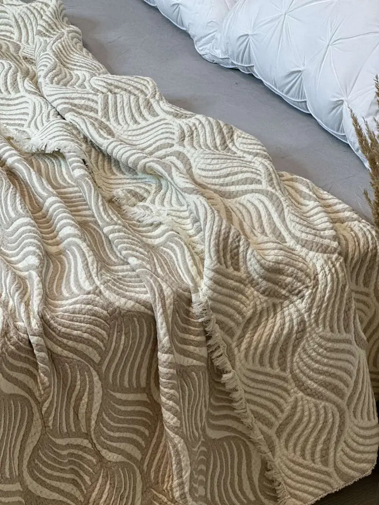 Плед двосторонній мусліновий євро L&M Home Textiles 20292 200х220 см бежевий - фото 3