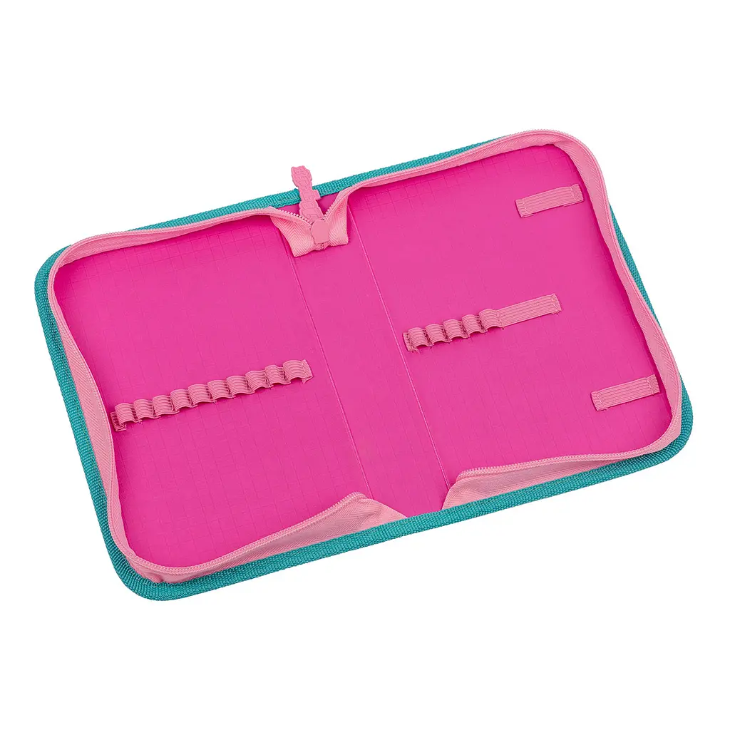 Шкільний пенал твердий 1Вересня одинарний без клапана HP-02 Best Friend, рожевий/сірий - фото 2