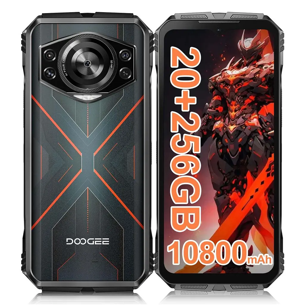 Смартфон Doogee S Cyber 8/256 Gb NFC акб 10800 мА·год black red (чорний з червоним) - фото 2