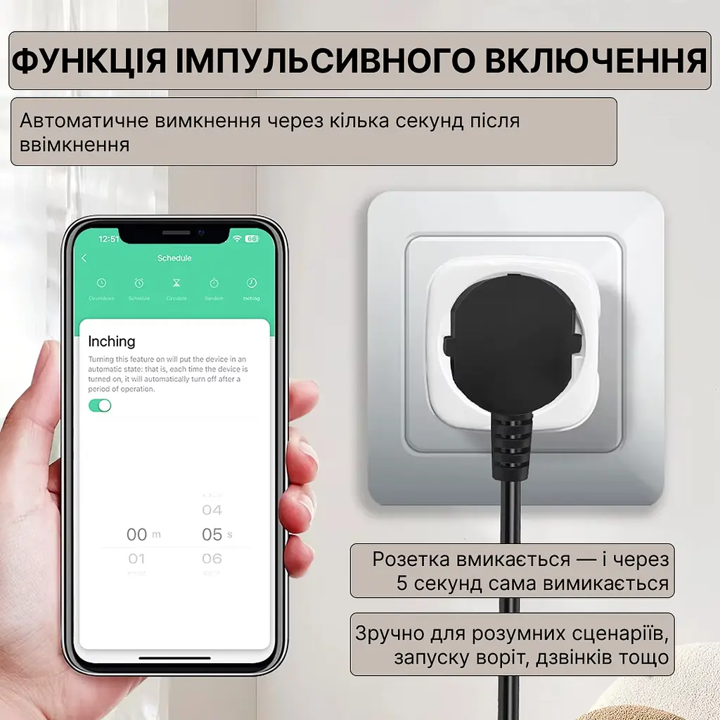 Розумна Wi-Fi розетка Everon Tuya Wifi 20A - фото 6