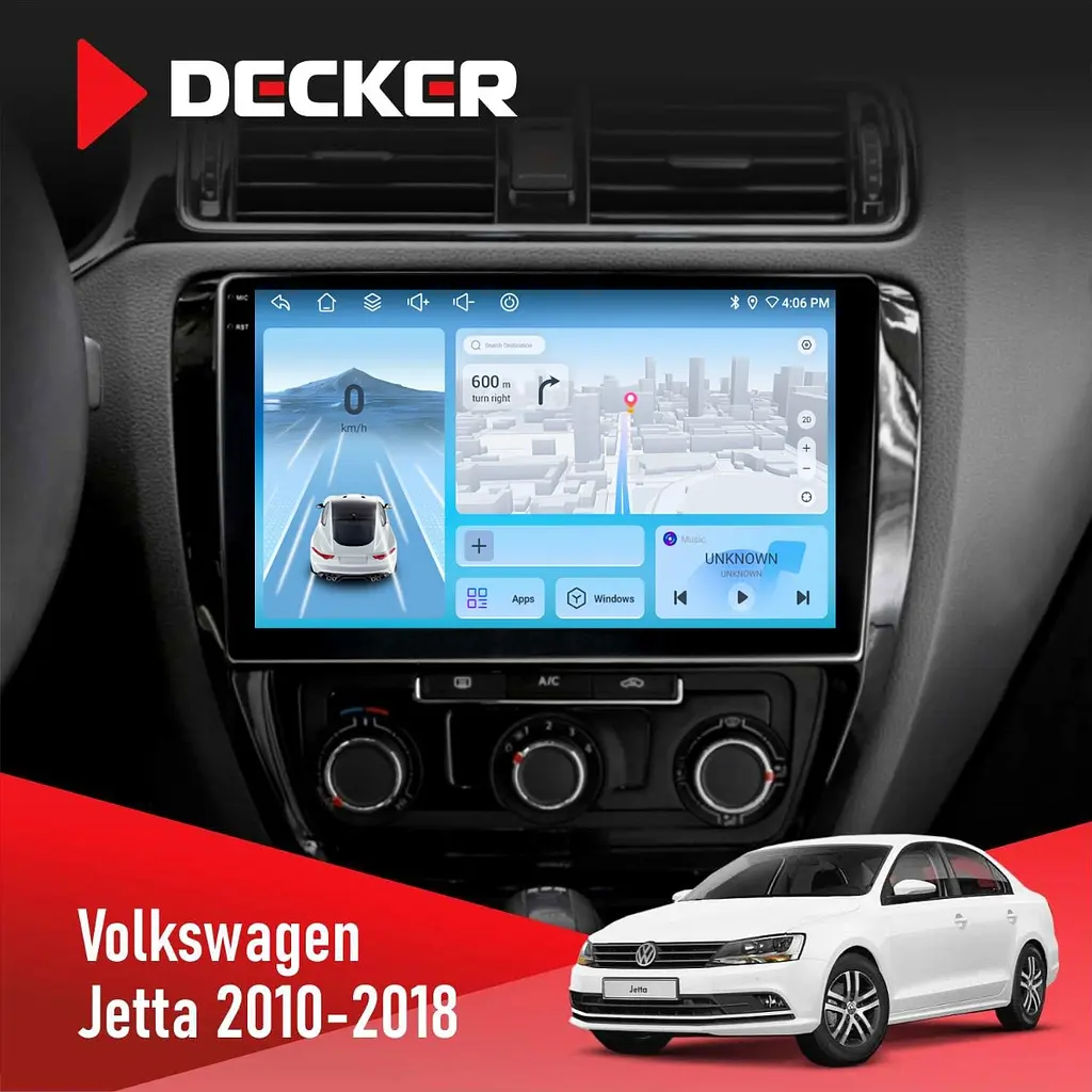 Штатна магнітола Volkswagen Jetta 2010-2018 Decker D10-010 6x128, DSP, 4G, 2K Decker (НФ-00009376)