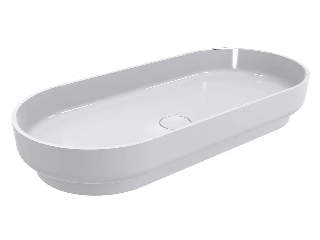 Умивальник Miraggio MARTA 900 (0000692) Miramarble, Глянцевий, Накладний, Білий