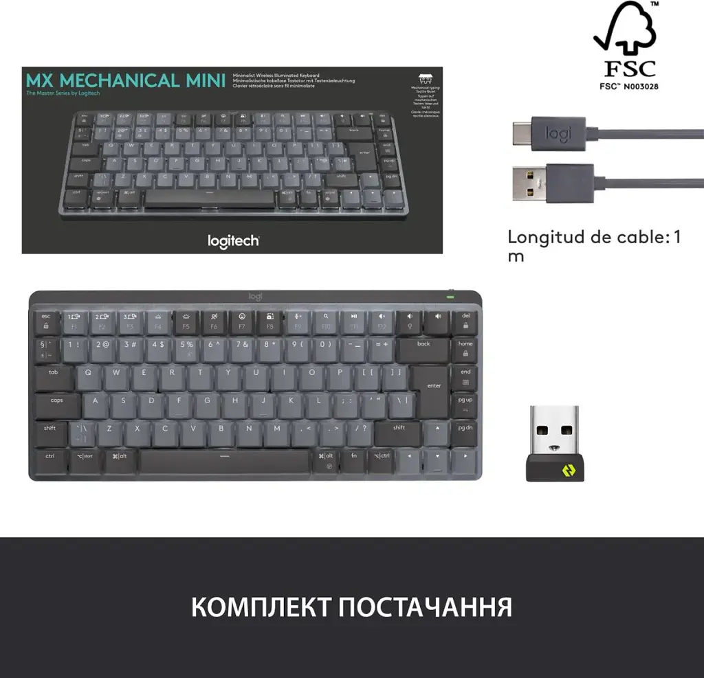 Клавиатура Logitech MX Mechanical Mini Minimalist Graphite (920-010780) [78336] - фото 3