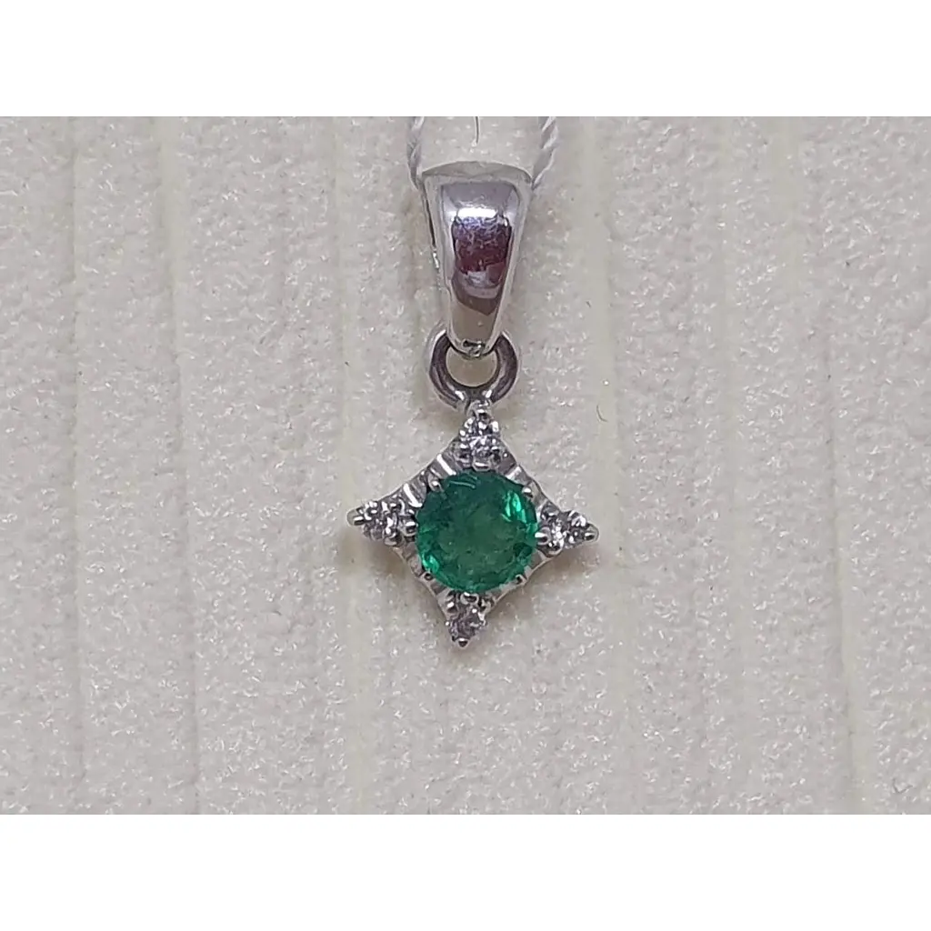 Золота підвіска Ірис з діамантами і смарагдом. 1ПИ31314 - фото 2