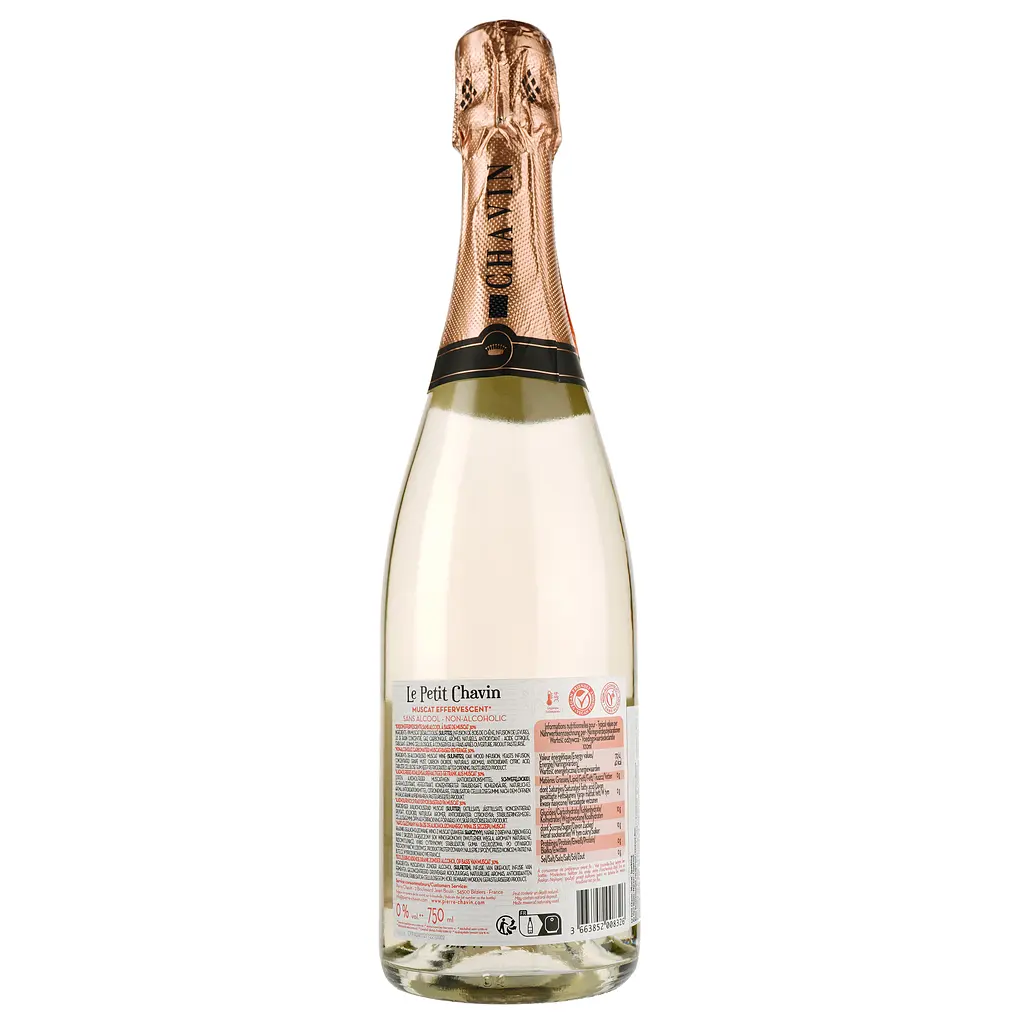 Вино игристое Le Petit Chavin Muscat Sparkling, белое, полусладкое, безалкогольное, 0,75 л - фото 2