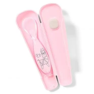 Ложка силиконовая BabyOno, с присоской, в футляре, розовый (1461/01) - фото 2