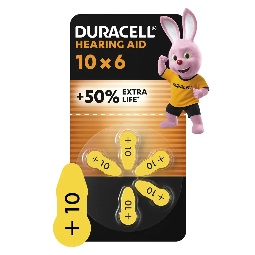 Батарейка Duracell 10 / P10 / PR70 Zinc Air (1.4V) * 6 (5007510/5011445) - фото 2