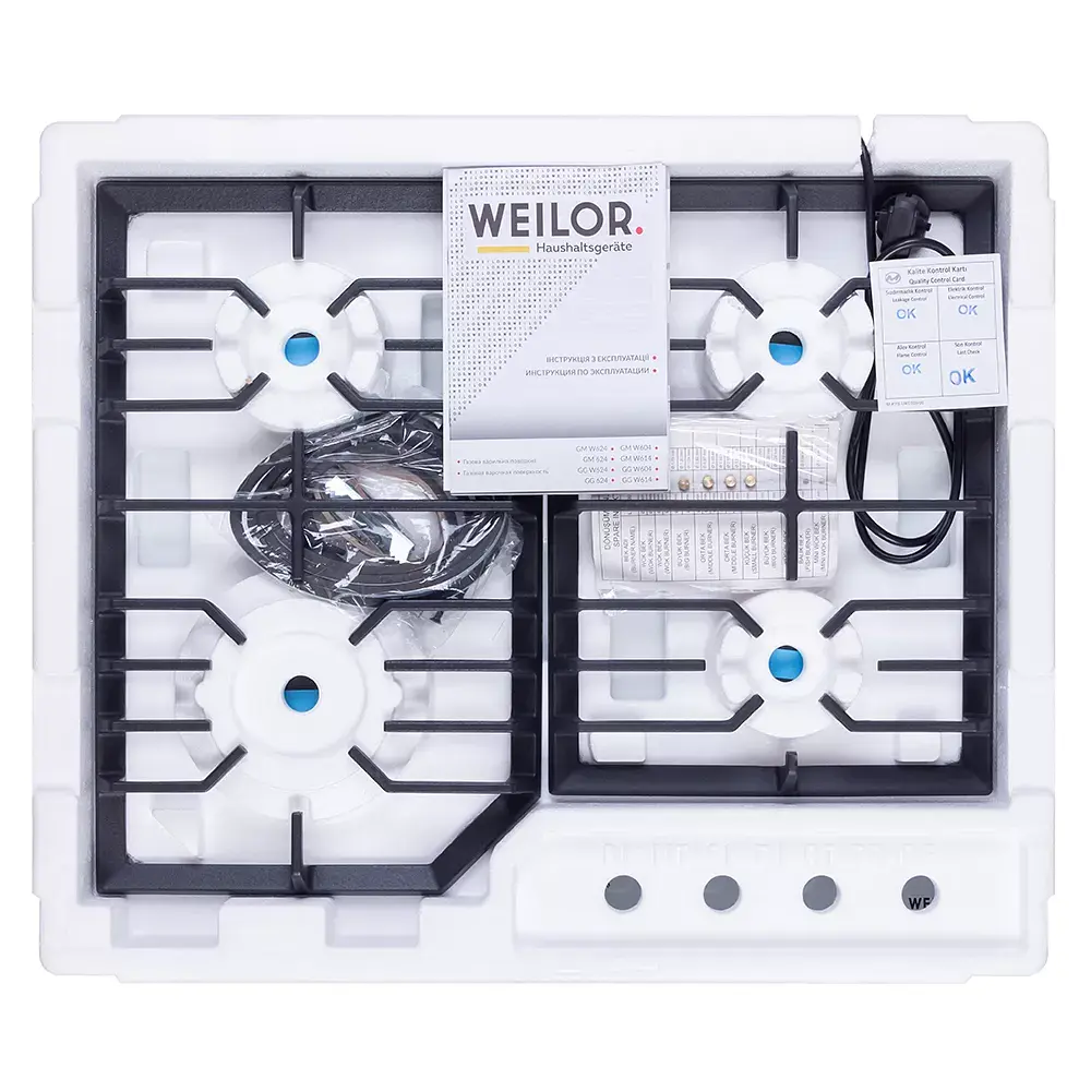Поверхность газовая на металле Weilor GM W 624 WH - фото 12