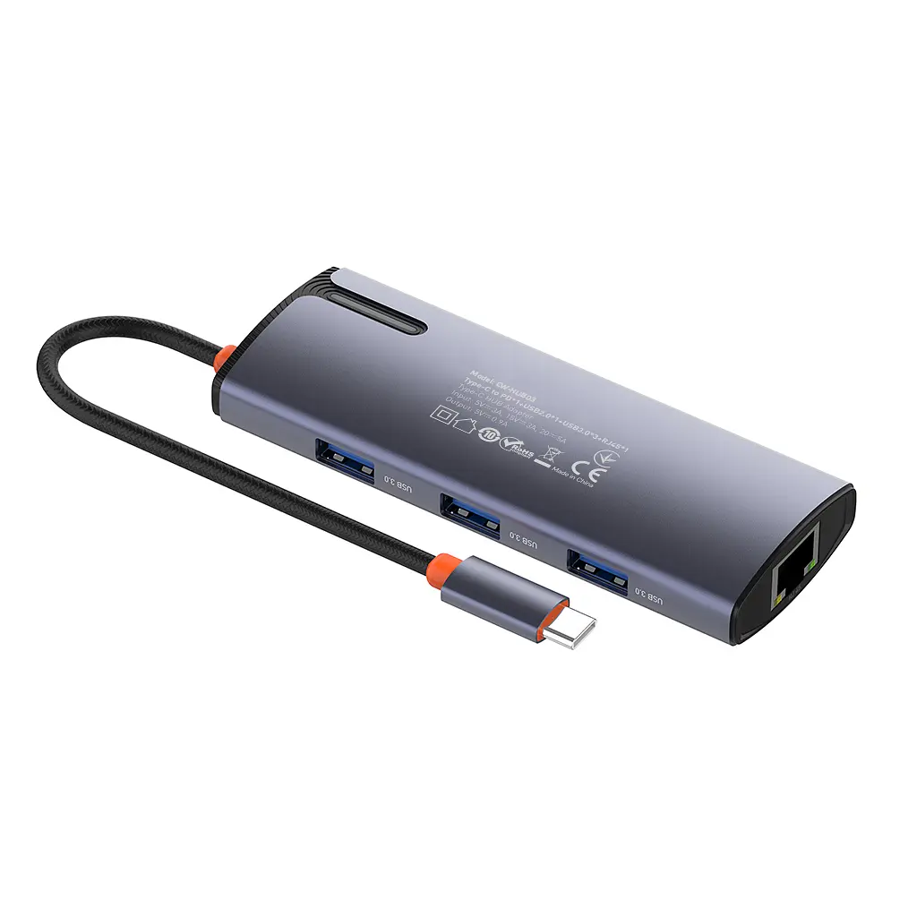Порт-реплікатор ColorWay Docking Station USB-C 6-в-1 Type C PD 100W/USB3.0х3/USB2.0/RJ45 (CW-HUB03) - фото 7