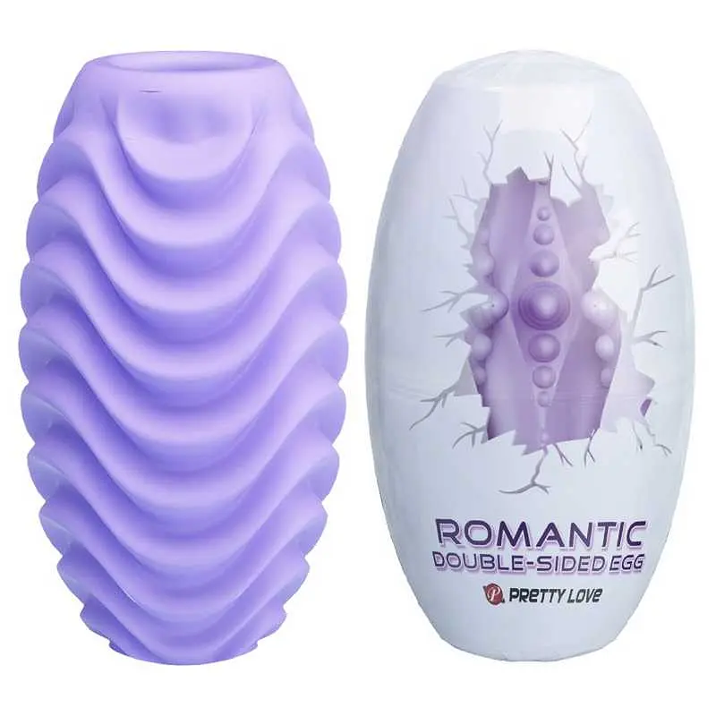 Мастурбатор-яйце Pretty Love Romantic Double Sided Egg, 8.6х4.6 см (фіолетовий)