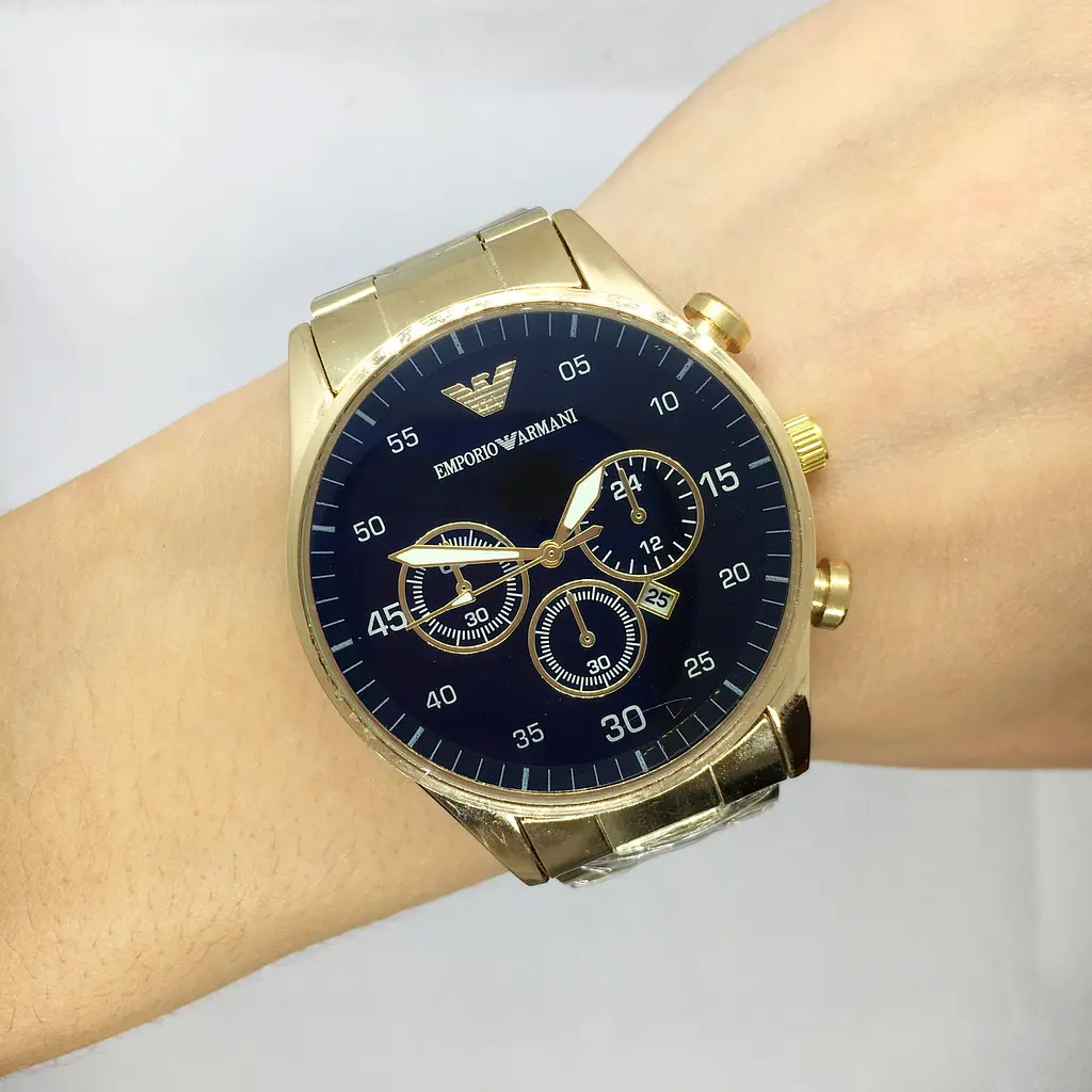 Наручний годинник чоловічий No Brand Emporio Armani Золотистий (IBW680YB) - фото 5