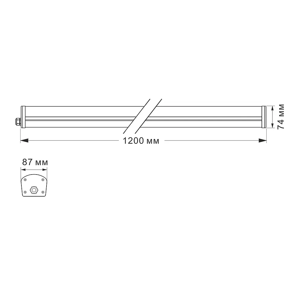 Світильник лінійний Videx LED 48W 1.2М IP65 5000K білий (VL-BNW-48125) - фото 6