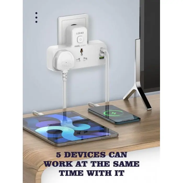 Сетевой удлинитель фильтр на 2 розетки с защитными шторками 2 USB 3A + Type C - фото 6