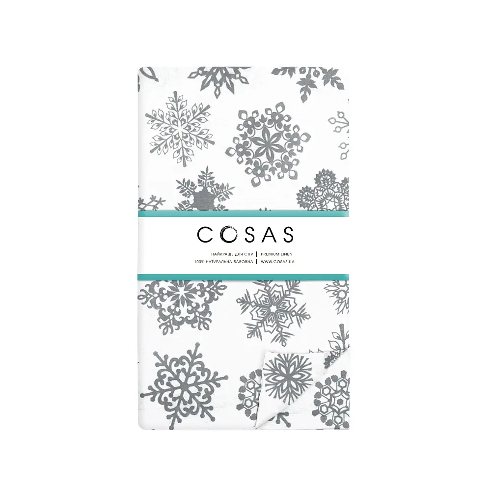 Комплект постільної білизни Cosas Snowflakes Євро сірий (SnowflakesGrey_White_200) - фото 7