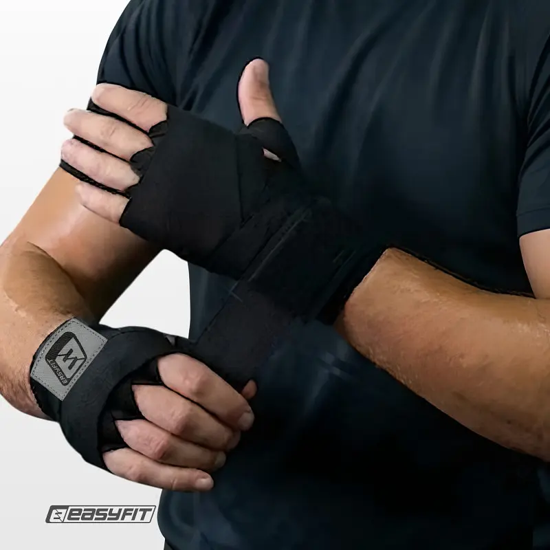 Бінти для боксу EasyFit EF-0374-30-bk, Classic Wrap, чорний 3 м - фото 4